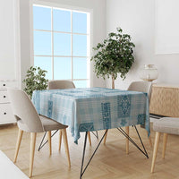 Hawaiian Quilt Tapa On Cold Blue Palaka Motifs Tablecloth LT7 - Polynesian Pride