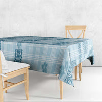 Hawaiian Quilt Tapa On Cold Blue Palaka Motifs Tablecloth LT7 - Polynesian Pride