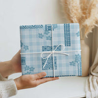 Hawaiian Quilt Tapa On Cold Blue Palaka Motifs Wrapping Paper LT7 - Polynesian Pride
