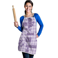 Hawaiian Quilt Tapa On Lilac Palaka Motifs Apron LT7 - Polynesian Pride