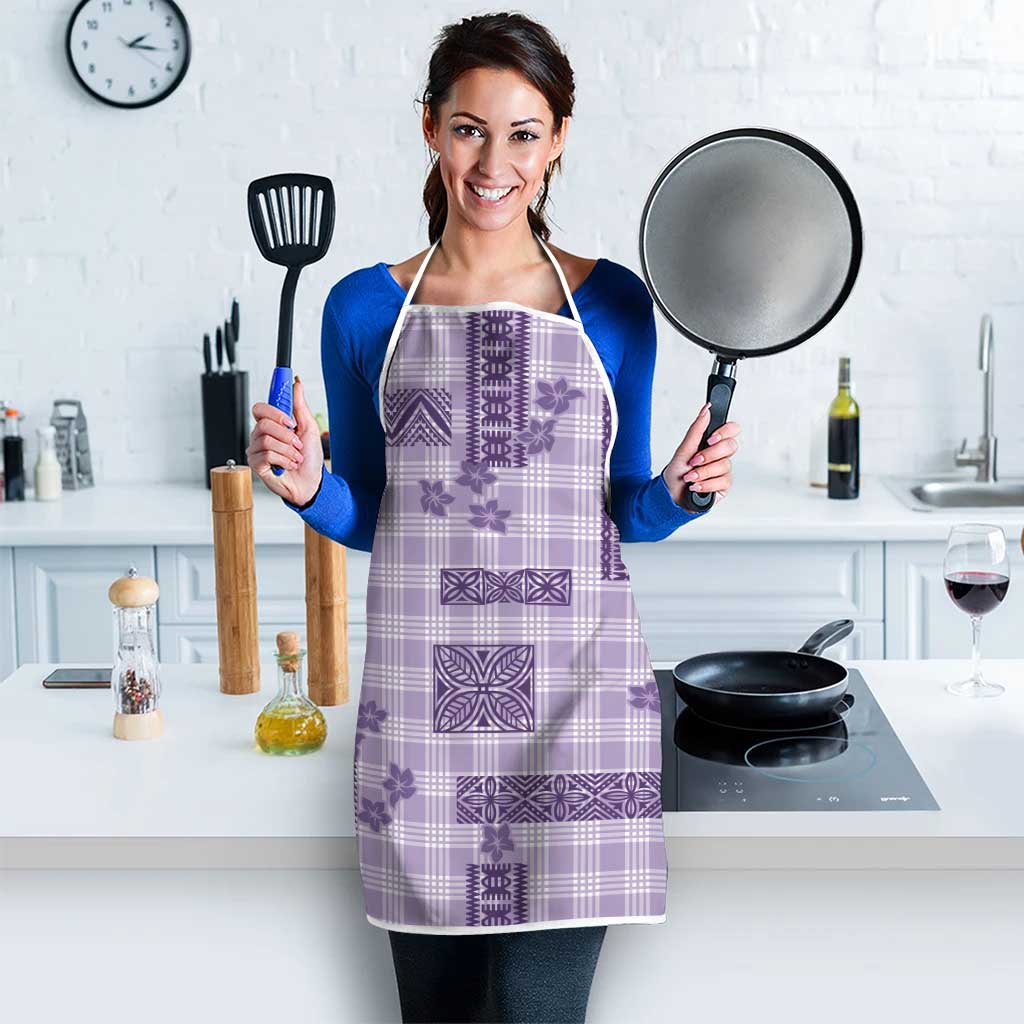 Hawaiian Quilt Tapa On Lilac Palaka Motifs Apron LT7 - Polynesian Pride