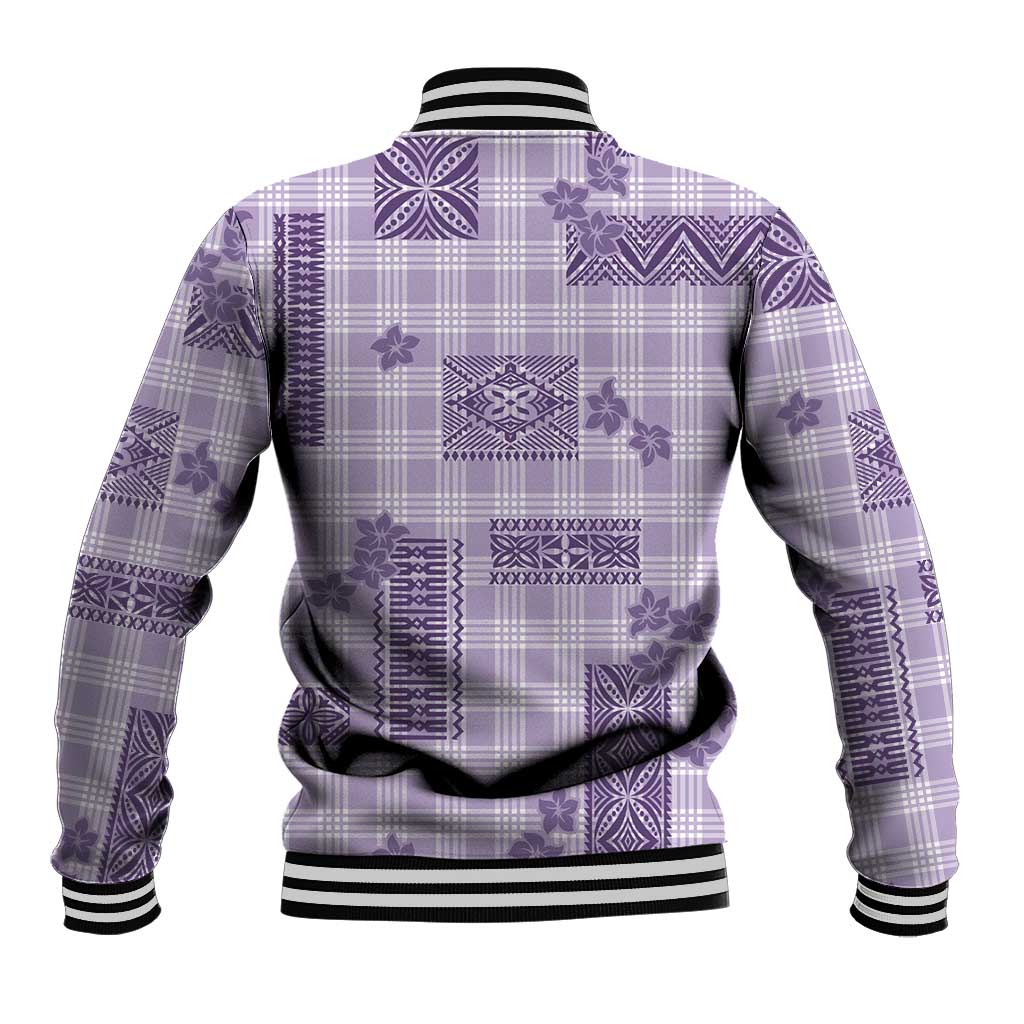 Hawaiian Quilt Tapa On Lilac Palaka Motifs Baseball Jacket LT7 - Polynesian Pride