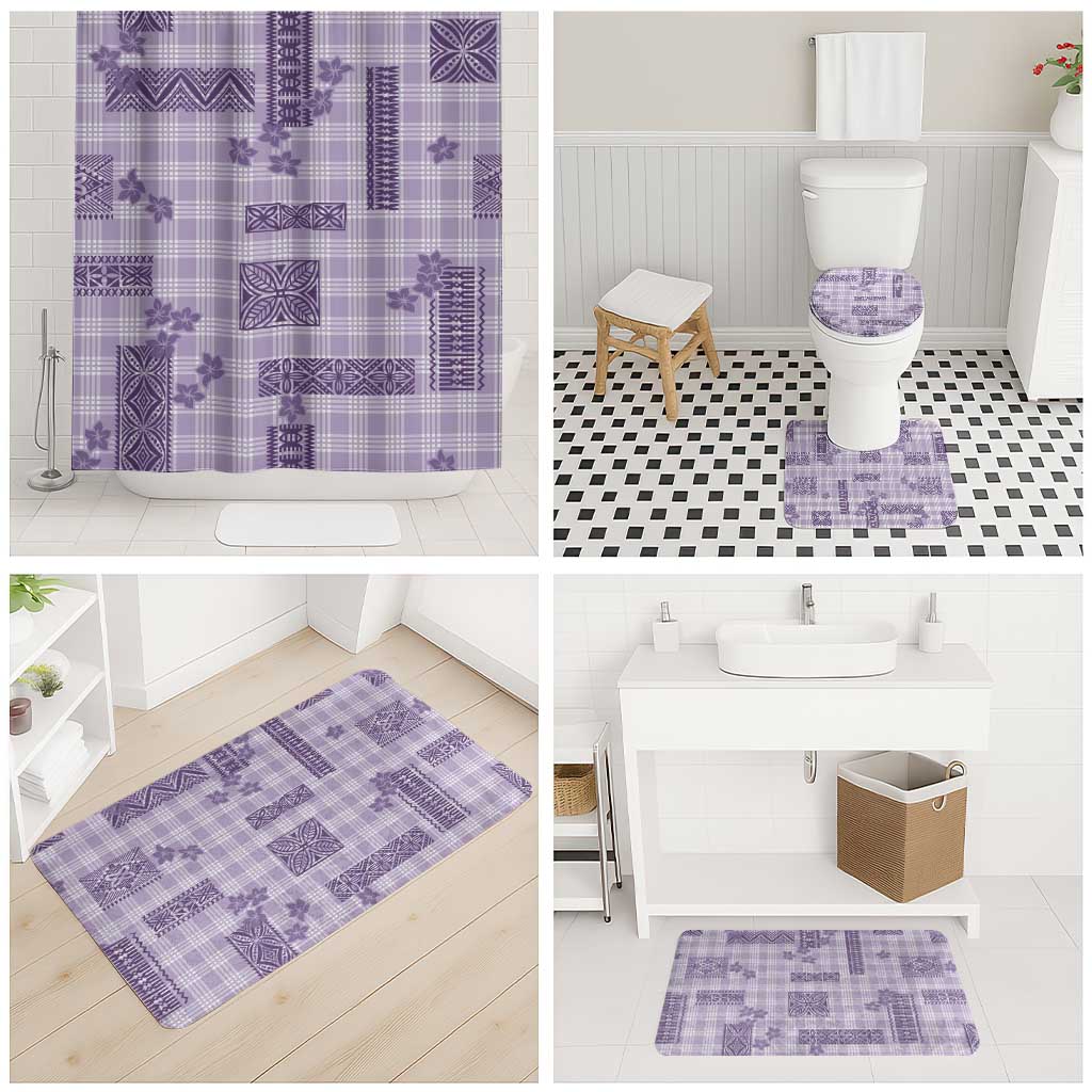 Hawaiian Quilt Tapa On Lilac Palaka Motifs Bathroom Set LT7 - Polynesian Pride