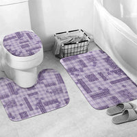 Hawaiian Quilt Tapa On Lilac Palaka Motifs Bathroom Set LT7 Mat Set Only (3 pcs) One Size Lilac - Polynesian Pride