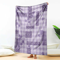 Hawaiian Quilt Tapa On Lilac Palaka Motifs Blanket LT7 - Polynesian Pride