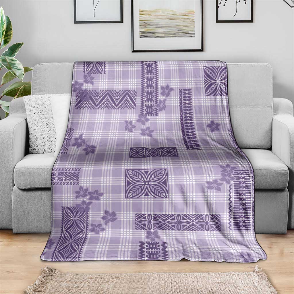 Hawaiian Quilt Tapa On Lilac Palaka Motifs Blanket LT7 - Polynesian Pride