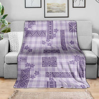 Hawaiian Quilt Tapa On Lilac Palaka Motifs Blanket LT7 - Polynesian Pride