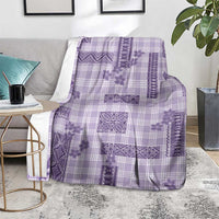 Hawaiian Quilt Tapa On Lilac Palaka Motifs Blanket LT7 - Polynesian Pride