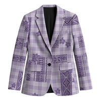 Hawaiian Quilt Tapa On Lilac Palaka Motifs Blazer LT7 Unisex Lilac - Polynesian Pride