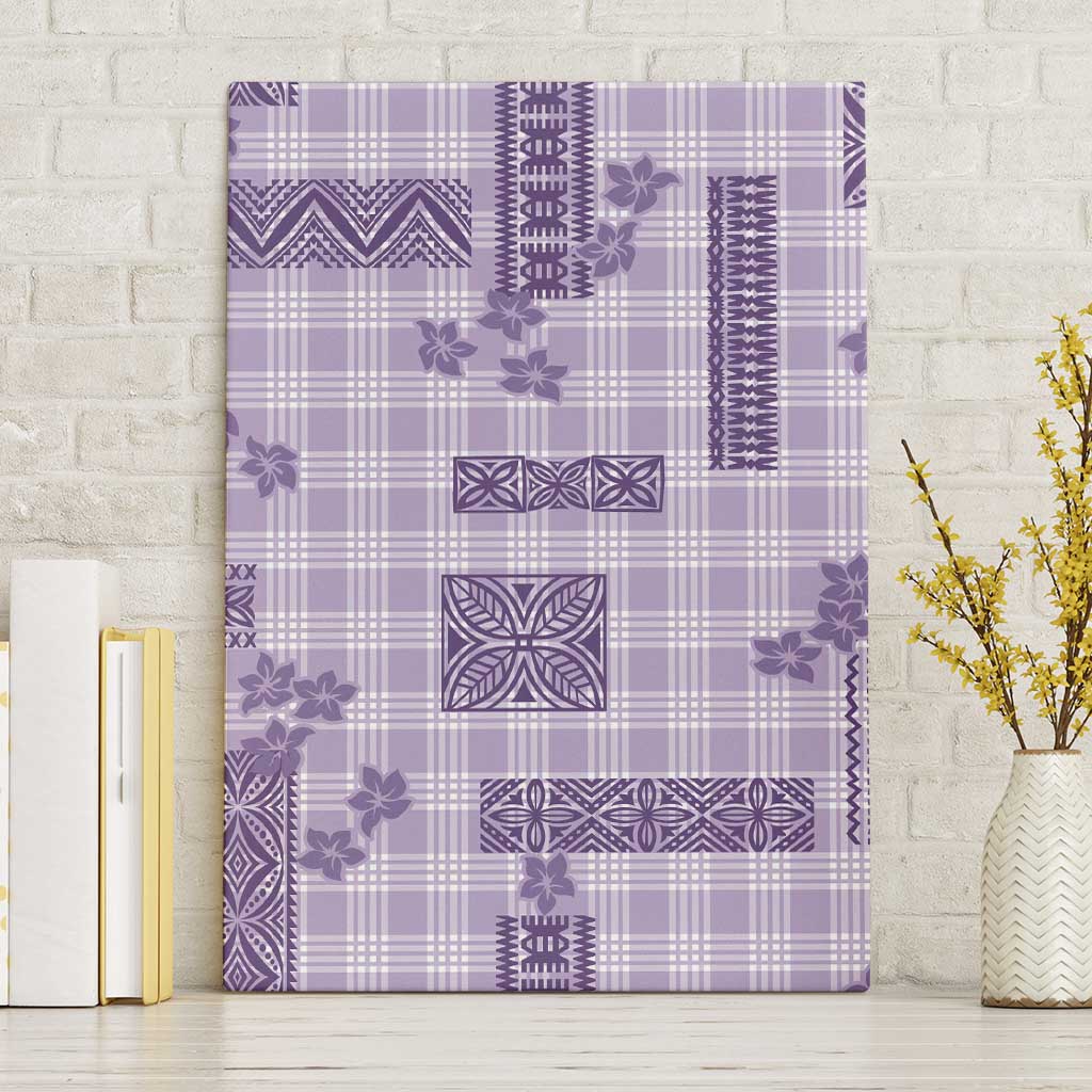 Hawaiian Quilt Tapa On Lilac Palaka Motifs Canvas Wall Art LT7 Without Frame Lilac - Polynesian Pride