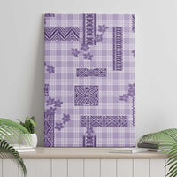 Hawaiian Quilt Tapa On Lilac Palaka Motifs Canvas Wall Art LT7 - Polynesian Pride