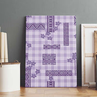 Hawaiian Quilt Tapa On Lilac Palaka Motifs Canvas Wall Art LT7 - Polynesian Pride