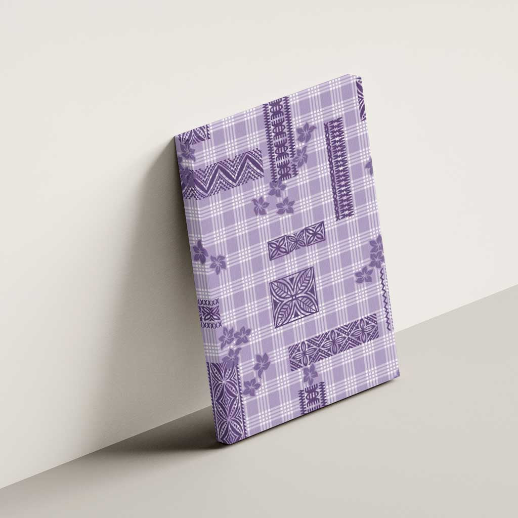 Hawaiian Quilt Tapa On Lilac Palaka Motifs Canvas Wall Art LT7 - Polynesian Pride