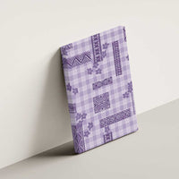Hawaiian Quilt Tapa On Lilac Palaka Motifs Canvas Wall Art LT7 - Polynesian Pride