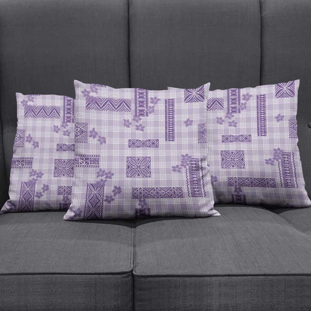 Hawaiian Quilt Tapa On Lilac Palaka Motifs Pillow Cover LT7 - Polynesian Pride