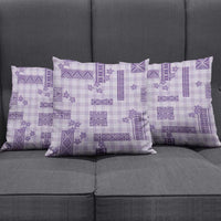 Hawaiian Quilt Tapa On Lilac Palaka Motifs Pillow Cover LT7 - Polynesian Pride