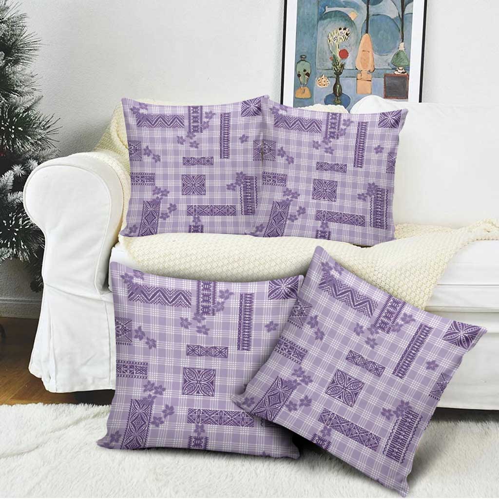 Hawaiian Quilt Tapa On Lilac Palaka Motifs Pillow Cover LT7 - Polynesian Pride