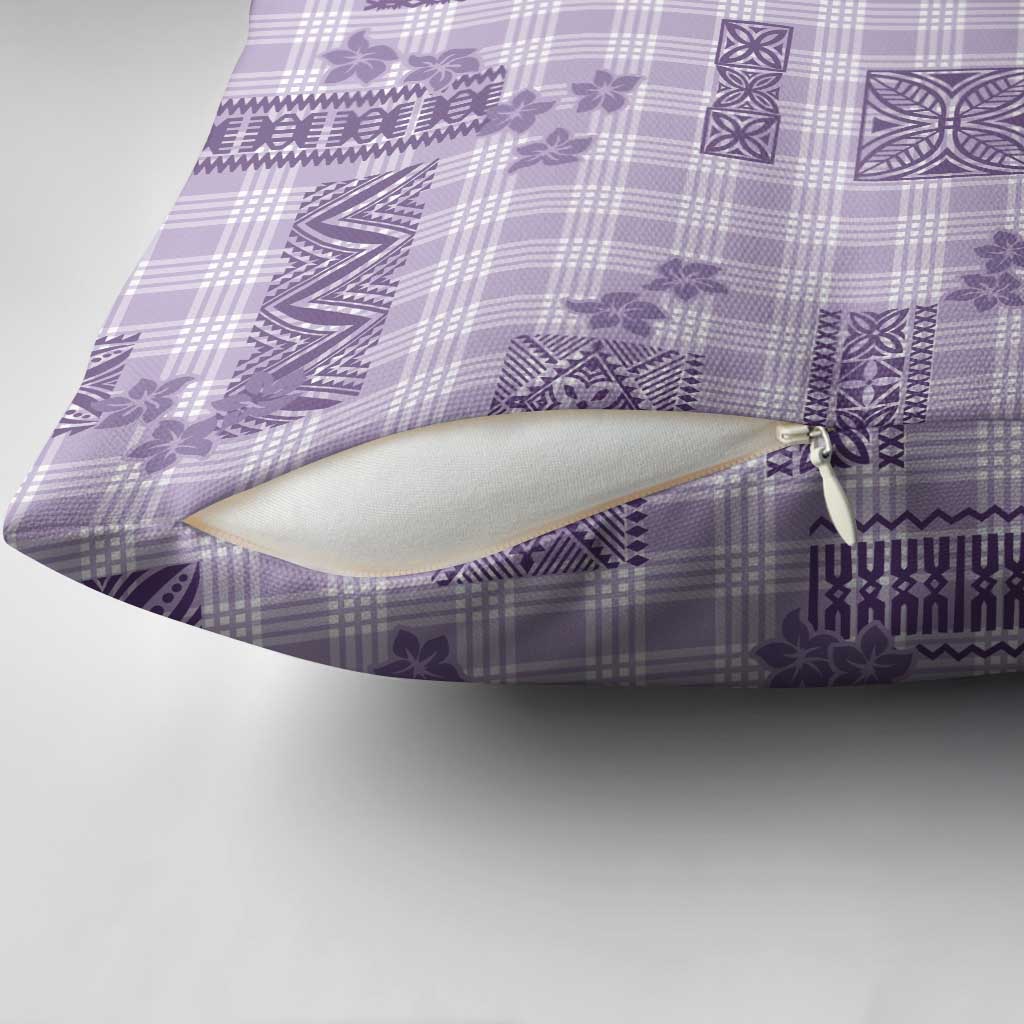 Hawaiian Quilt Tapa On Lilac Palaka Motifs Pillow Cover LT7 - Polynesian Pride