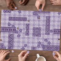 Hawaiian Quilt Tapa On Lilac Palaka Motifs Puzzle LT7 - Polynesian Pride