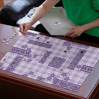 Hawaiian Quilt Tapa On Lilac Palaka Motifs Puzzle LT7 - Polynesian Pride