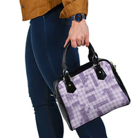 Hawaiian Quilt Tapa On Lilac Palaka Motifs Shoulder Handbag LT7 - Polynesian Pride