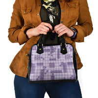 Hawaiian Quilt Tapa On Lilac Palaka Motifs Shoulder Handbag LT7 - Polynesian Pride