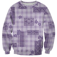 Hawaiian Quilt Tapa On Lilac Palaka Motifs Sweatshirt LT7 Unisex Lilac - Polynesian Pride