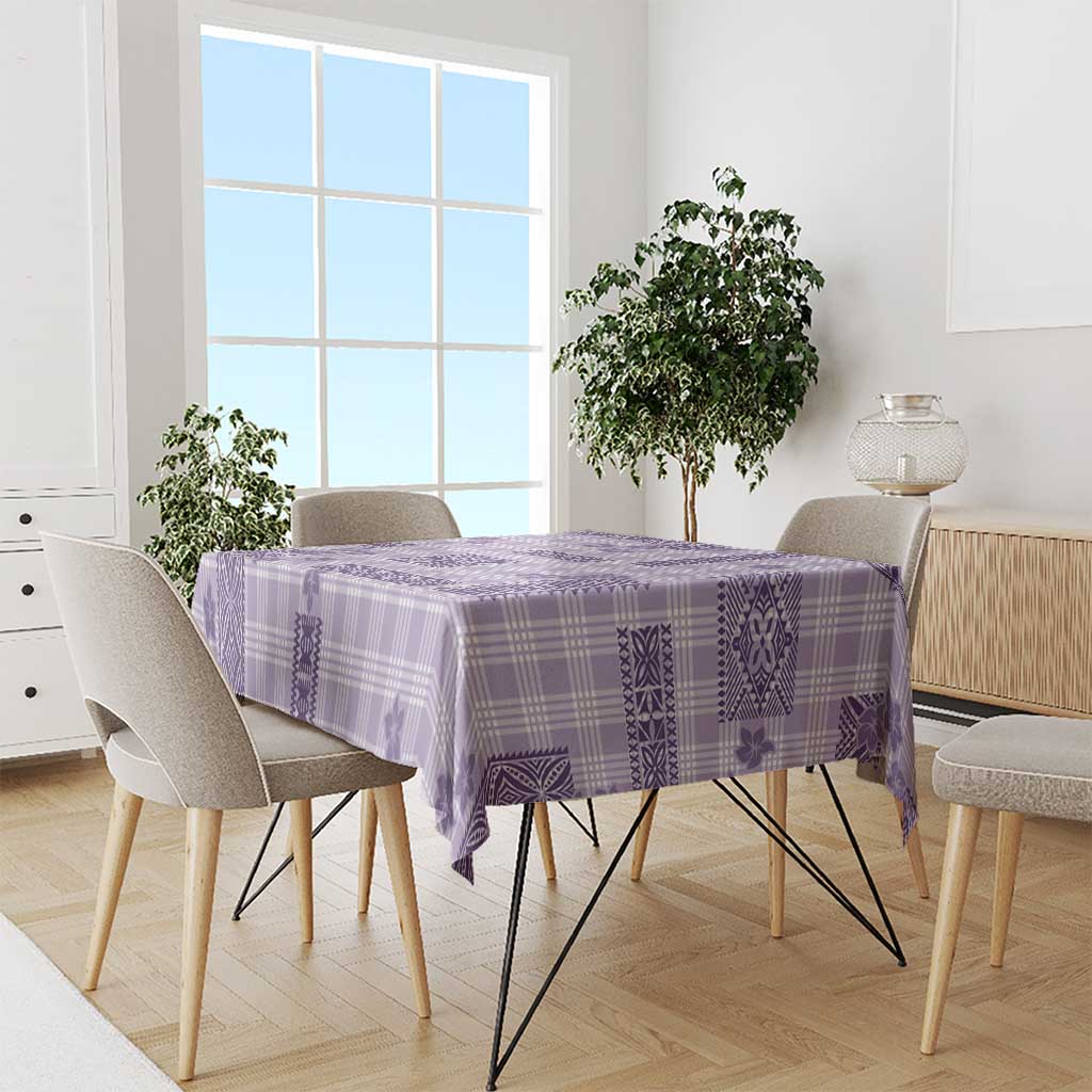 Hawaiian Quilt Tapa On Lilac Palaka Motifs Tablecloth LT7 - Polynesian Pride
