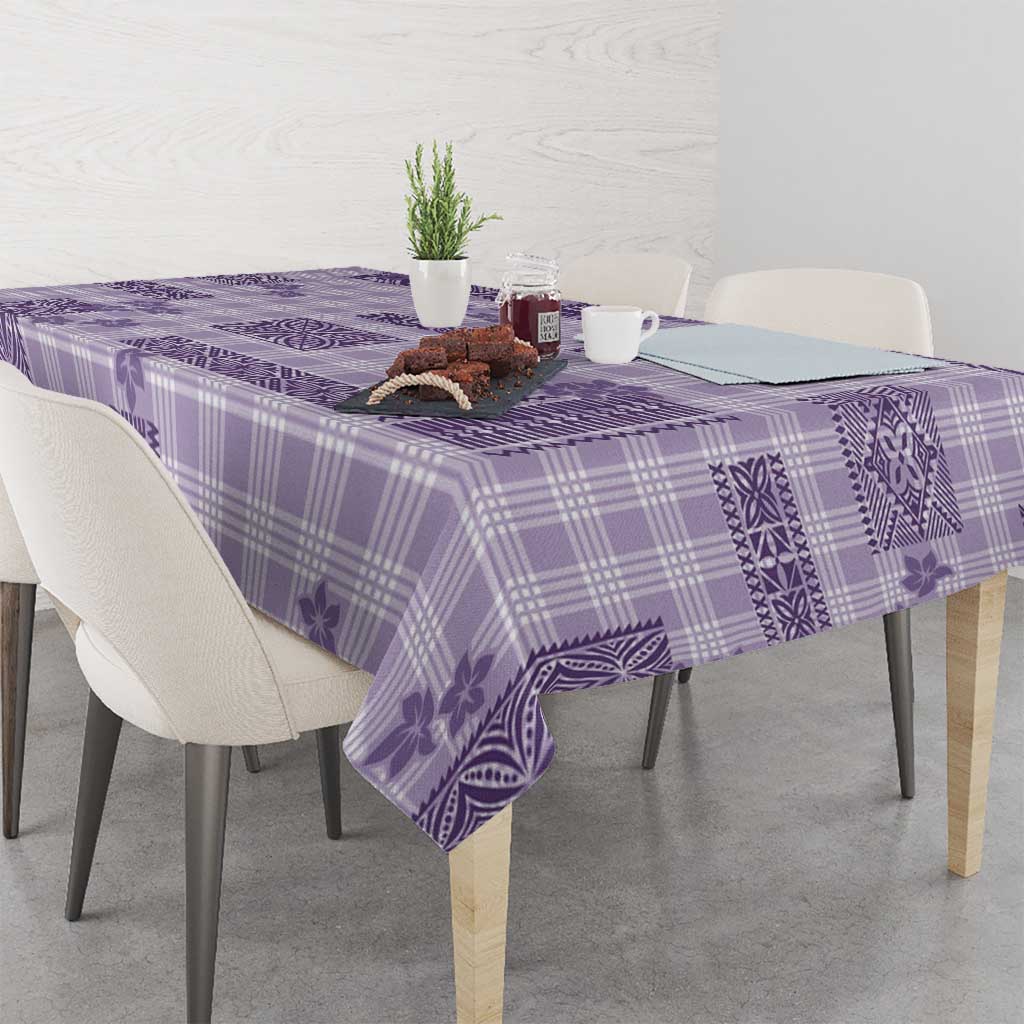 Hawaiian Quilt Tapa On Lilac Palaka Motifs Tablecloth LT7 - Polynesian Pride