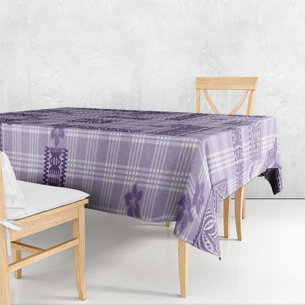 Hawaiian Quilt Tapa On Lilac Palaka Motifs Tablecloth LT7 - Polynesian Pride