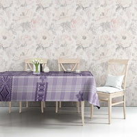 Hawaiian Quilt Tapa On Lilac Palaka Motifs Tablecloth LT7 - Polynesian Pride