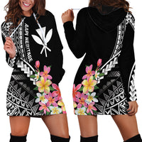 AAPI Heritage Month Hoodie Dress Kanaka Hawaii Plumeria LT7 - Polynesian Pride