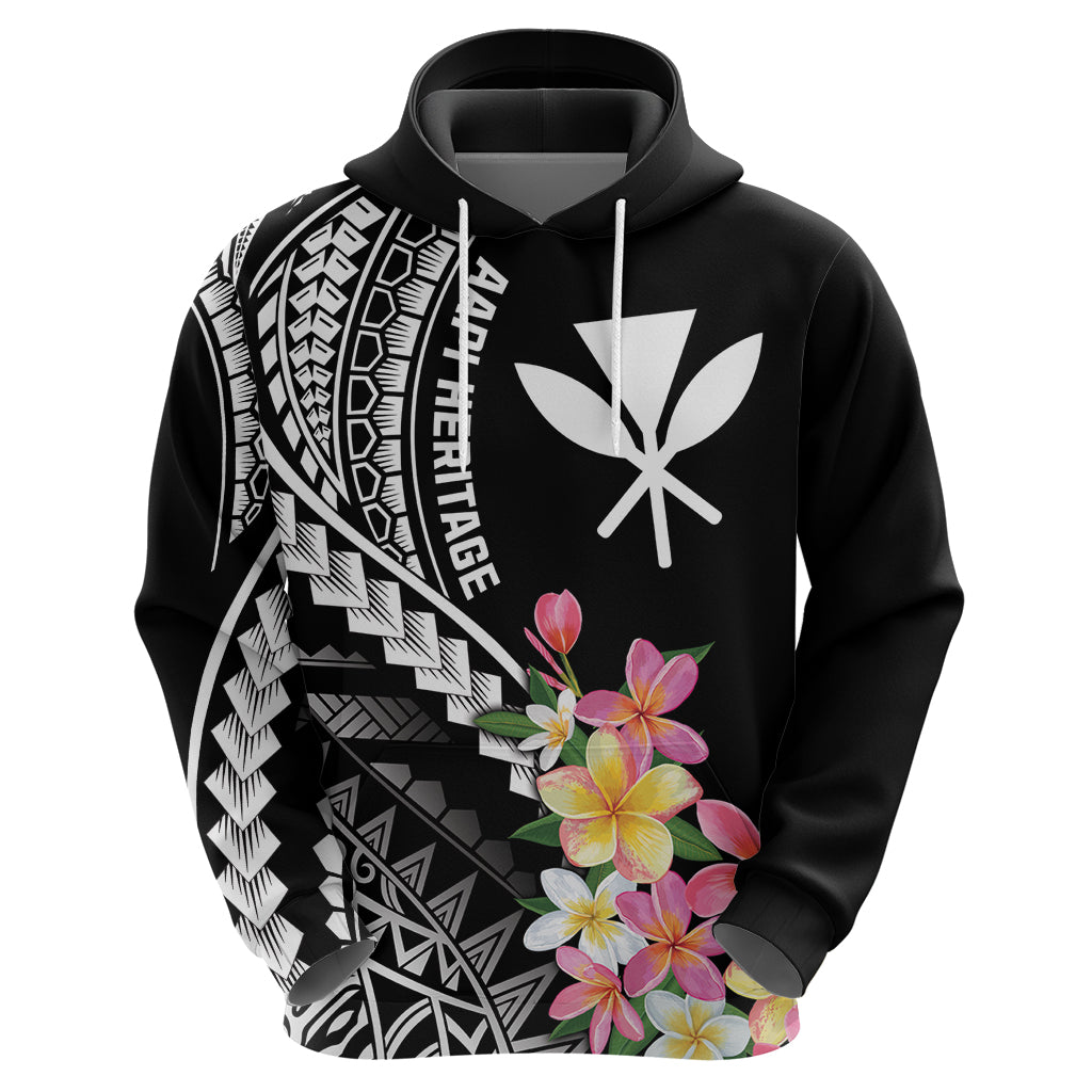 AAPI Heritage Month Zip Hoodie Kanaka Hawaii Plumeria LT7 - Polynesian Pride
