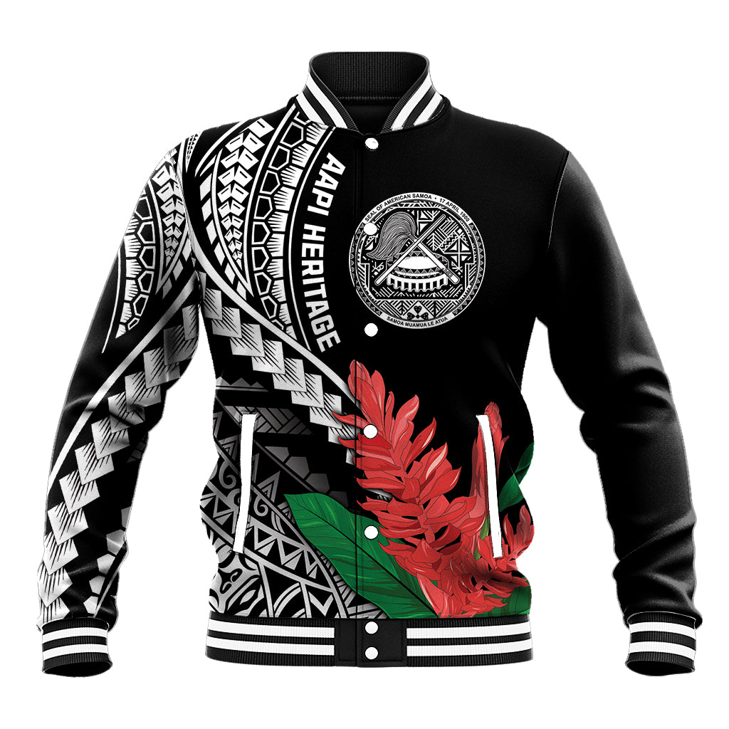 AAPI Heritage Month Baseball Jacket Samoa Teuila LT7 Unisex Black - Polynesian Pride