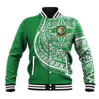 Tonga Liahona High School Personalized Baseball Jacket Ngatu Tokelaufeletoa Motifs LT7 Unisex Green - Polynesian Pride