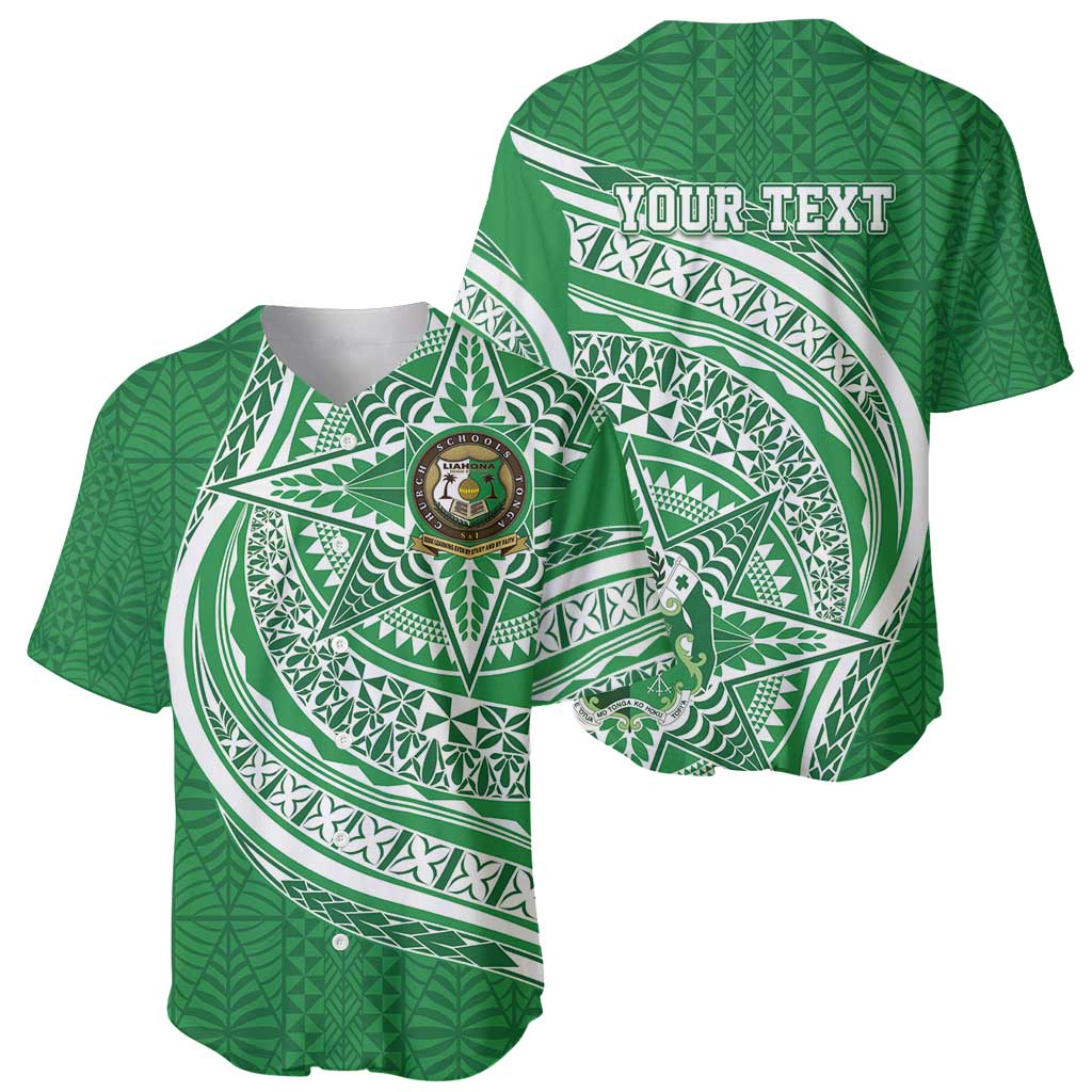 Tonga Liahona High School Personalized Baseball Jersey Ngatu Tokelaufeletoa Motifs LT7 - Polynesian Pride