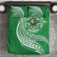 Tonga Liahona High School Personalized Bedding Set Ngatu Tokelaufeletoa Motifs LT7 Green - Polynesian Pride