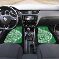 Tonga Liahona High School Personalized Car Mats Ngatu Tokelaufeletoa Motifs LT7 Set 2pcs - Front Green - Polynesian Pride