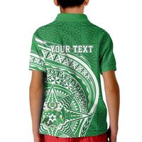 Tonga Liahona High School Personalized Kid Polo Shirt Ngatu Tokelaufeletoa Motifs LT7 - Polynesian Pride