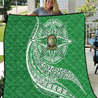 Tonga Liahona High School Personalized Quilt Ngatu Tokelaufeletoa Motifs LT7 Green - Polynesian Pride
