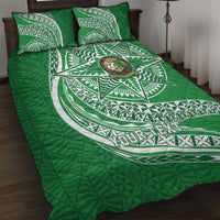 Tonga Liahona High School Personalized Quilt Bed Set Ngatu Tokelaufeletoa Motifs LT7 Green - Polynesian Pride