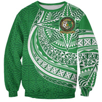 Tonga Liahona High School Personalized Sweatshirt Ngatu Tokelaufeletoa Motifs LT7 Unisex Green - Polynesian Pride