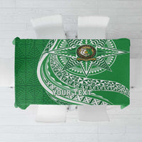 Tonga Liahona High School Personalized Tablecloth Ngatu Tokelaufeletoa Motifs LT7 Green - Polynesian Pride