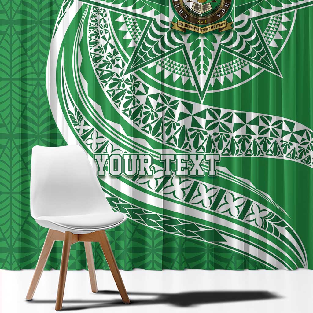 Tonga Liahona High School Personalized Window Curtain Ngatu Tokelaufeletoa Motifs LT7 - Polynesian Pride