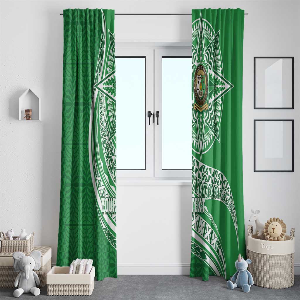 Tonga Liahona High School Personalized Window Curtain Ngatu Tokelaufeletoa Motifs LT7 - Polynesian Pride