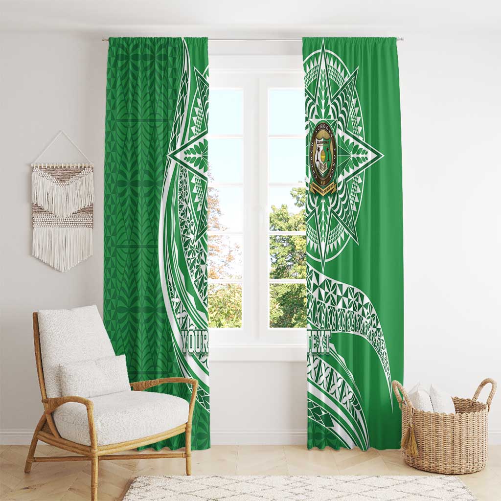 Tonga Liahona High School Personalized Window Curtain Ngatu Tokelaufeletoa Motifs LT7 - Polynesian Pride