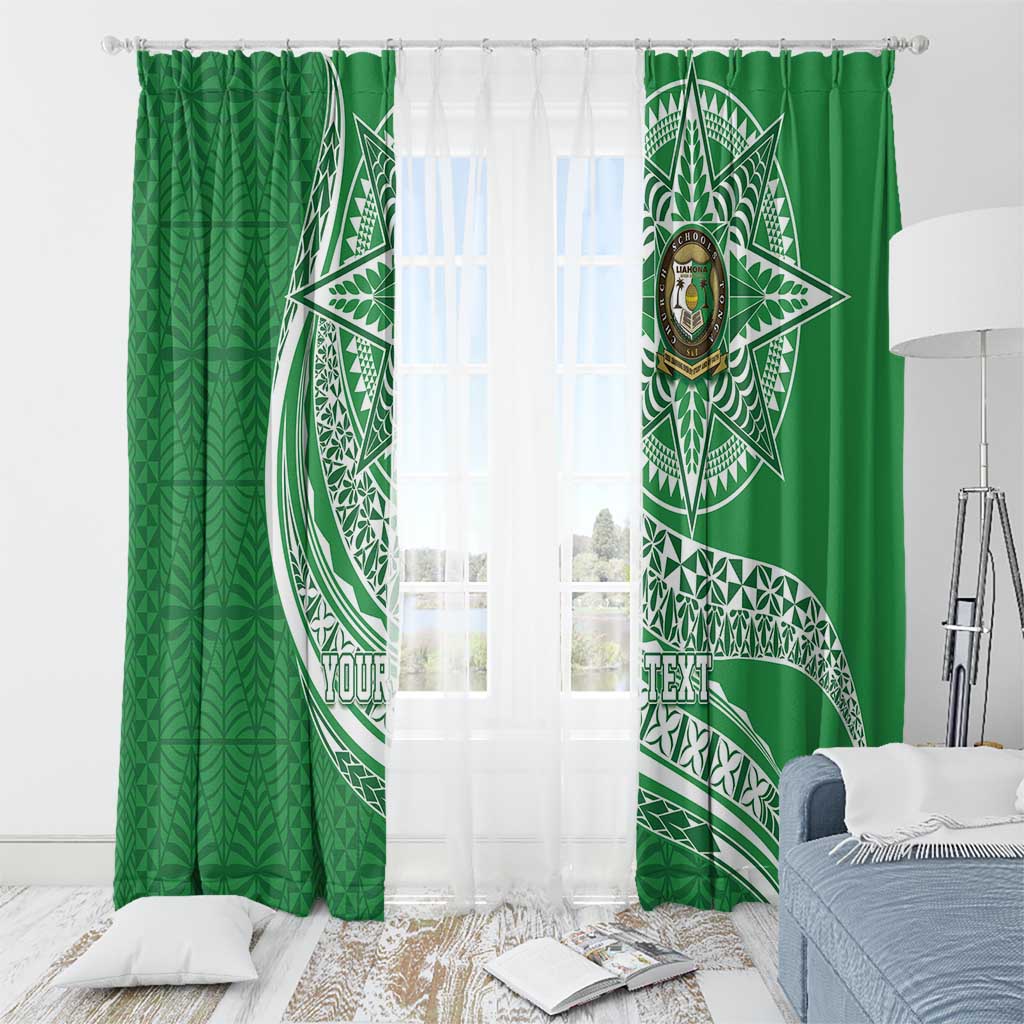 Tonga Liahona High School Personalized Window Curtain Ngatu Tokelaufeletoa Motifs LT7 - Polynesian Pride