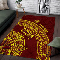Tonga High School Area Rug THS Anniversary Ngatu Motif LT7 Maroon - Polynesian Pride
