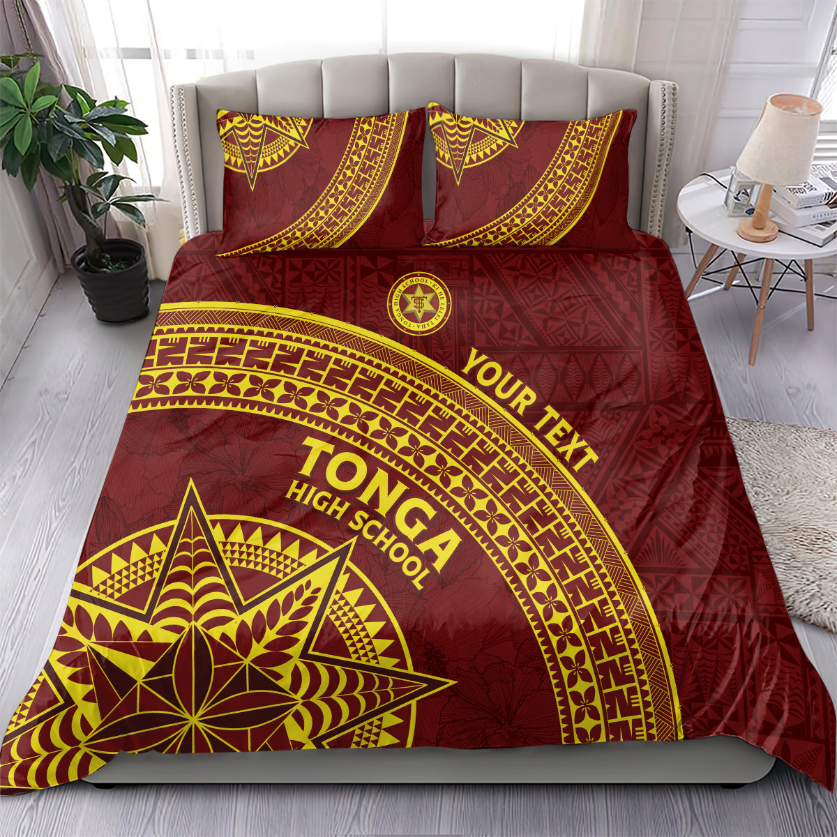 Tonga High School Bedding Set THS Anniversary Ngatu Motif LT7 - Polynesian Pride