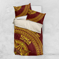 Tonga High School Bedding Set THS Anniversary Ngatu Motif LT7 US Twin 172cm x 218cm Maroon - Polynesian Pride